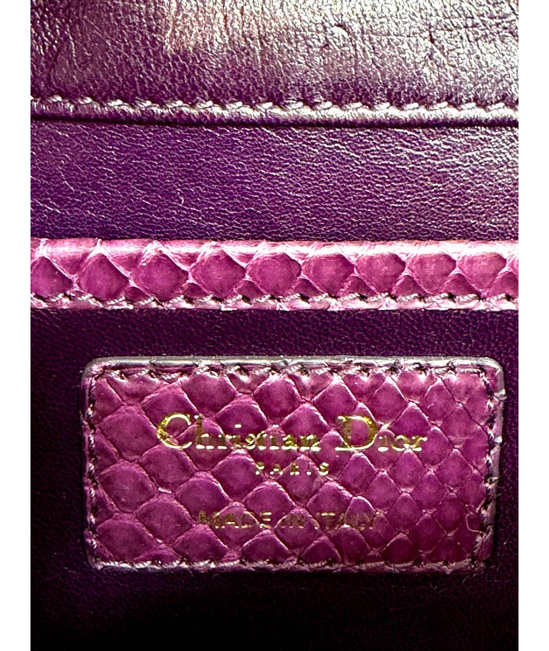 CHRISTIAN DIOR Фиолетовая сумка через плечо из экзотической кожи, фото 5