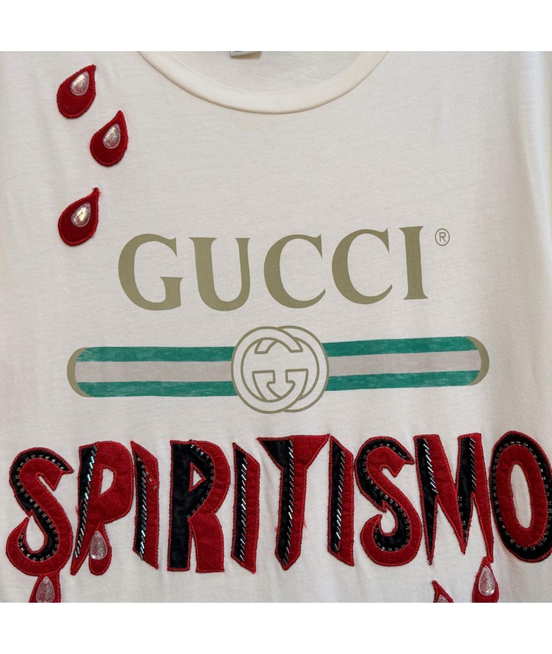 GUCCI Белая хлопковая футболка, фото 3