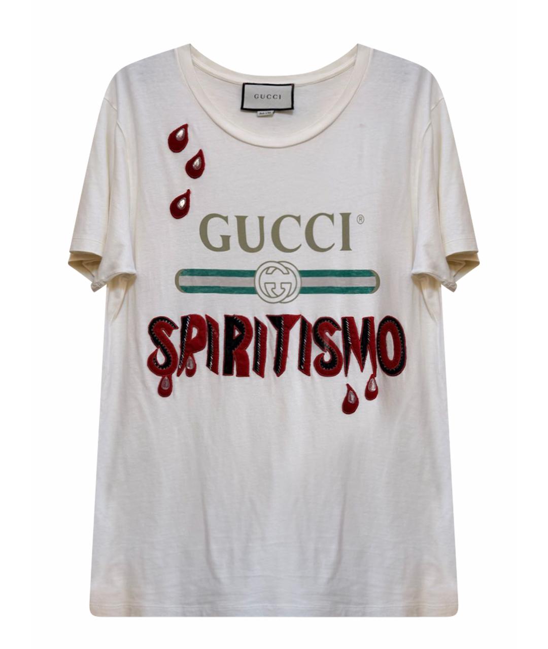 GUCCI Белая хлопковая футболка, фото 1