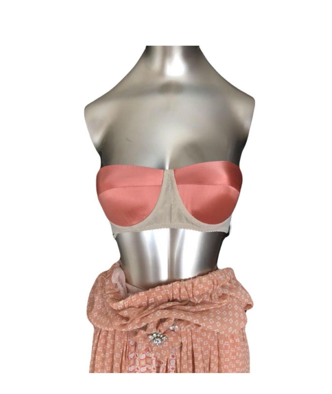 ELISABETTA FRANCHI Коралловое полиэстеровое вечернее платье, фото 4