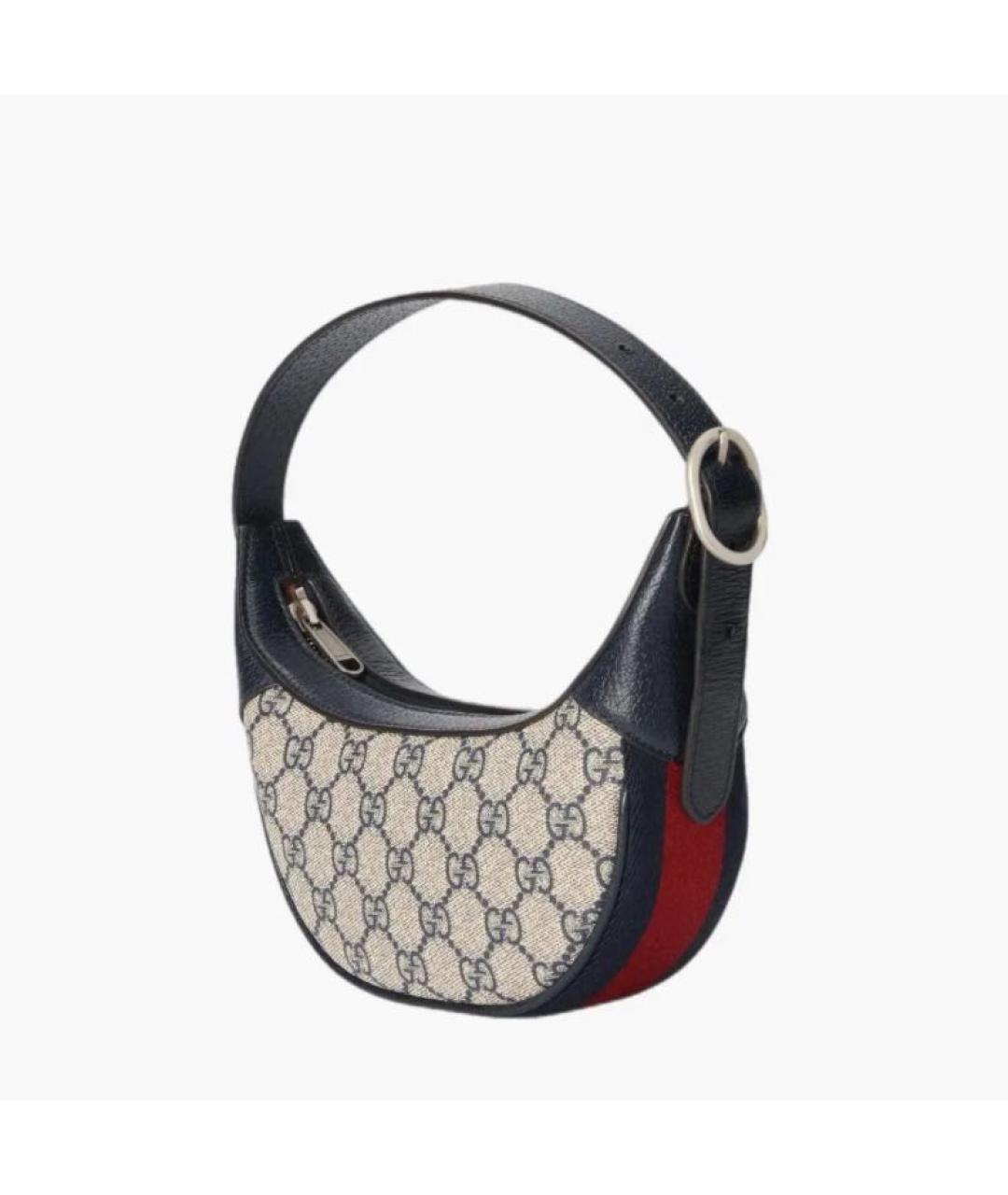 GUCCI Серая кожаная сумка с короткими ручками, фото 2