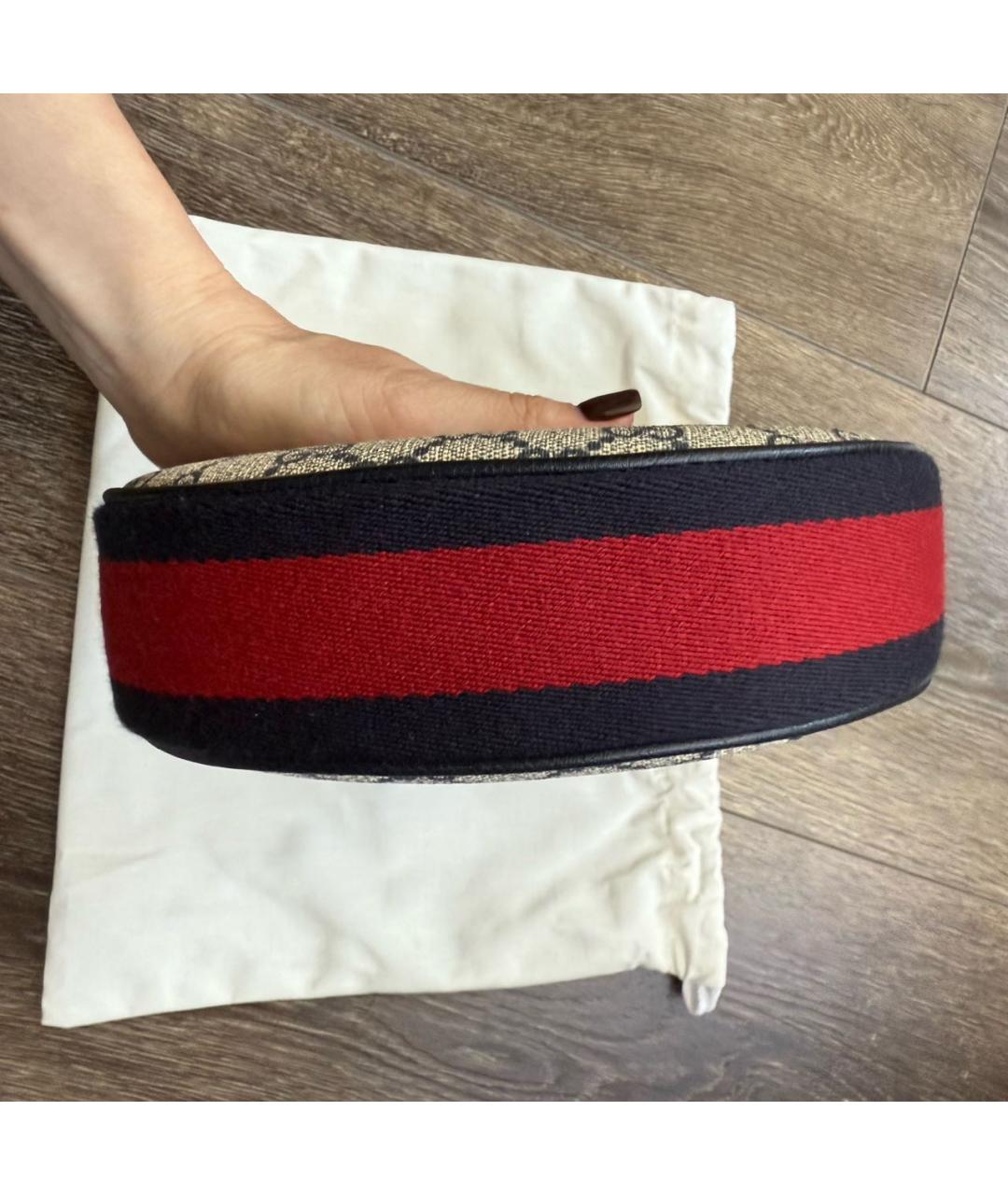 GUCCI Серая кожаная сумка с короткими ручками, фото 8