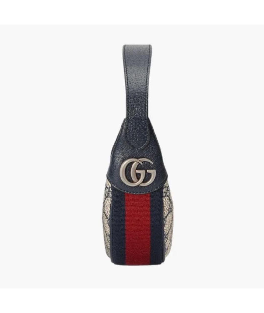 GUCCI Серая кожаная сумка с короткими ручками, фото 3