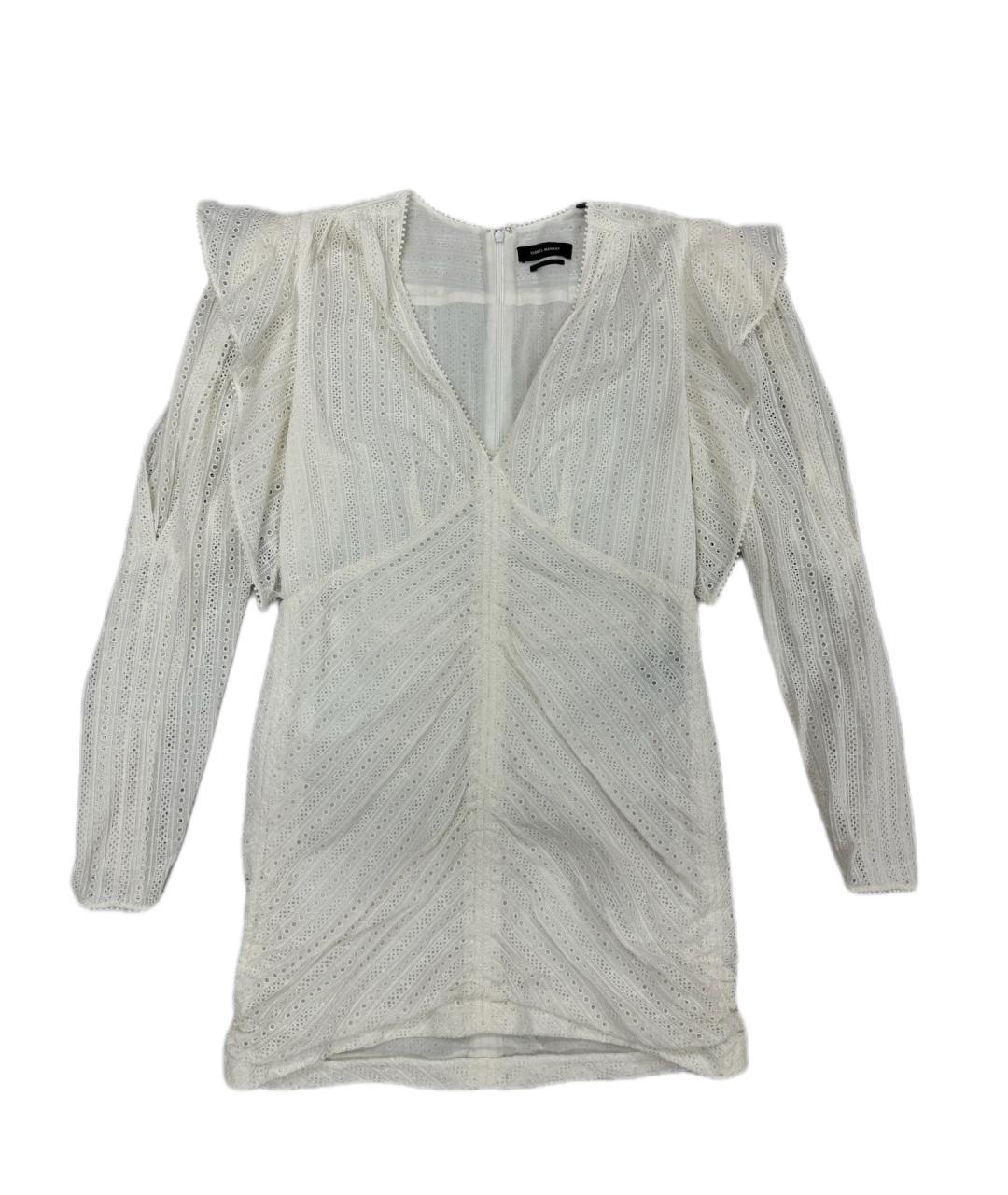 ISABEL MARANT Белое хлопковое коктейльное платье, фото 1