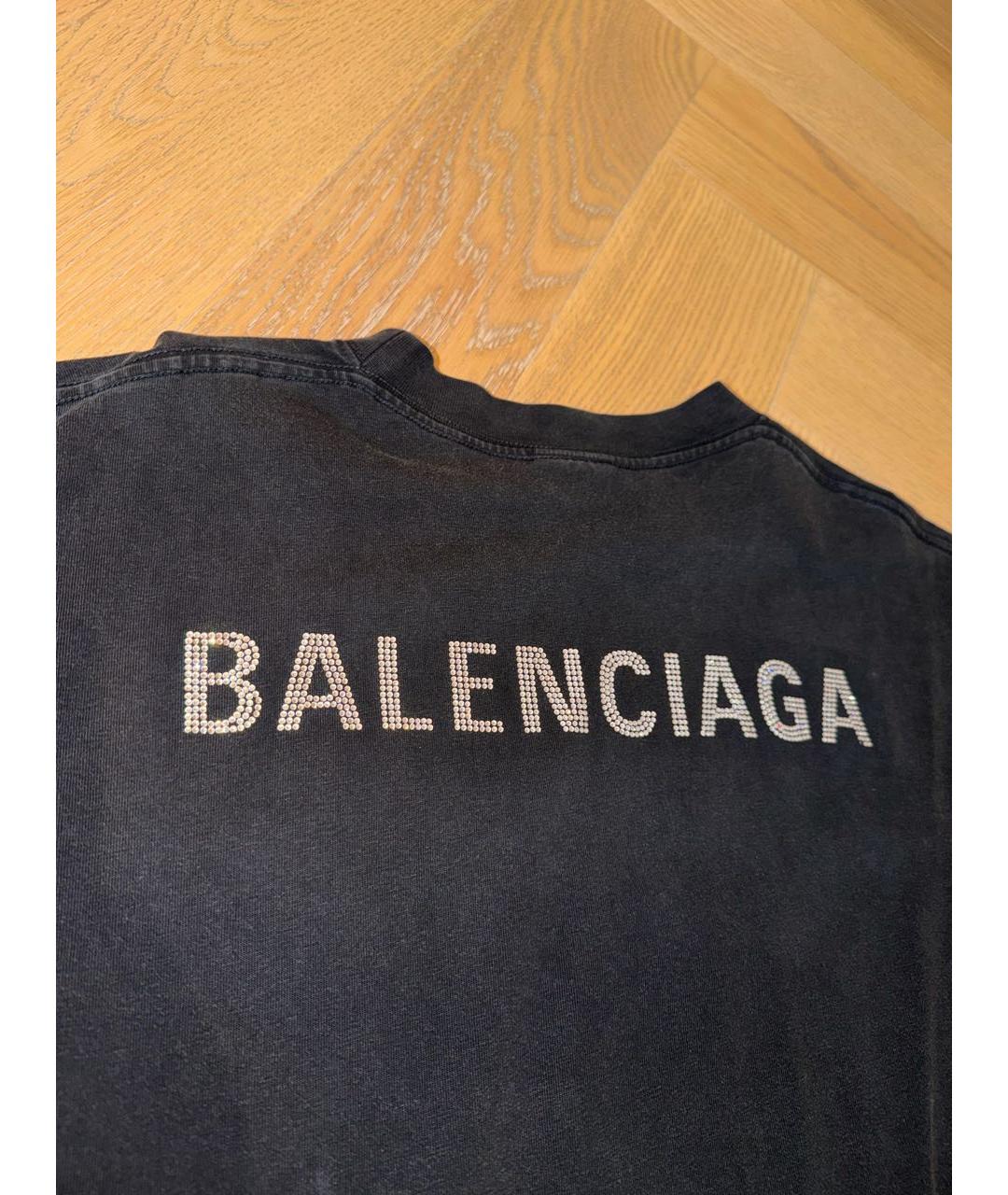 BALENCIAGA Серая хлопковая футболка, фото 3