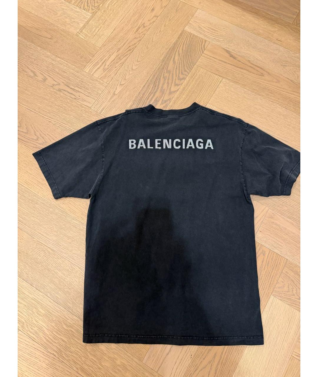 BALENCIAGA Серая хлопковая футболка, фото 5