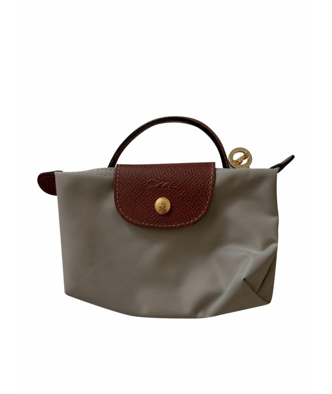 LONGCHAMP Серая синтетическая сумка с короткими ручками, фото 1