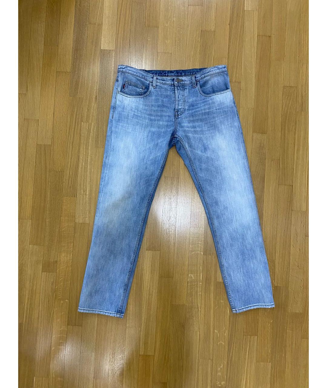 GUCCI Голубые хлопковые прямые джинсы, фото 8