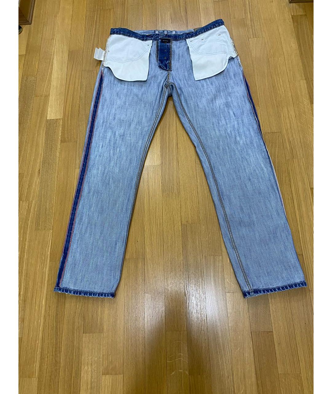 GUCCI Голубые хлопковые прямые джинсы, фото 3
