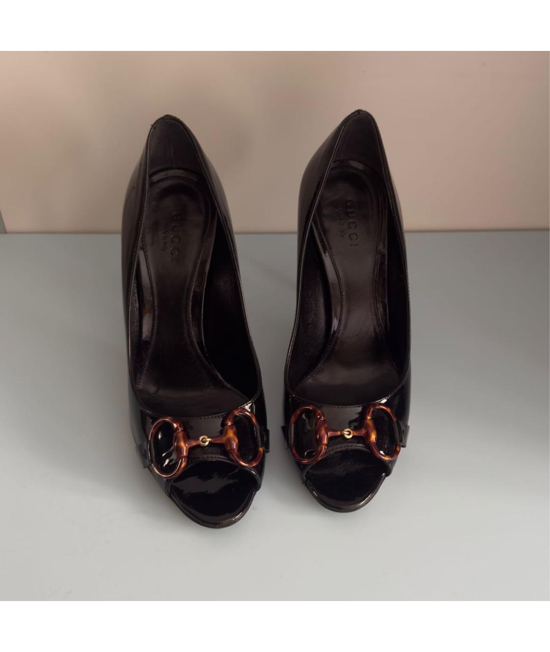 GUCCI Черные кожаные туфли, фото 3
