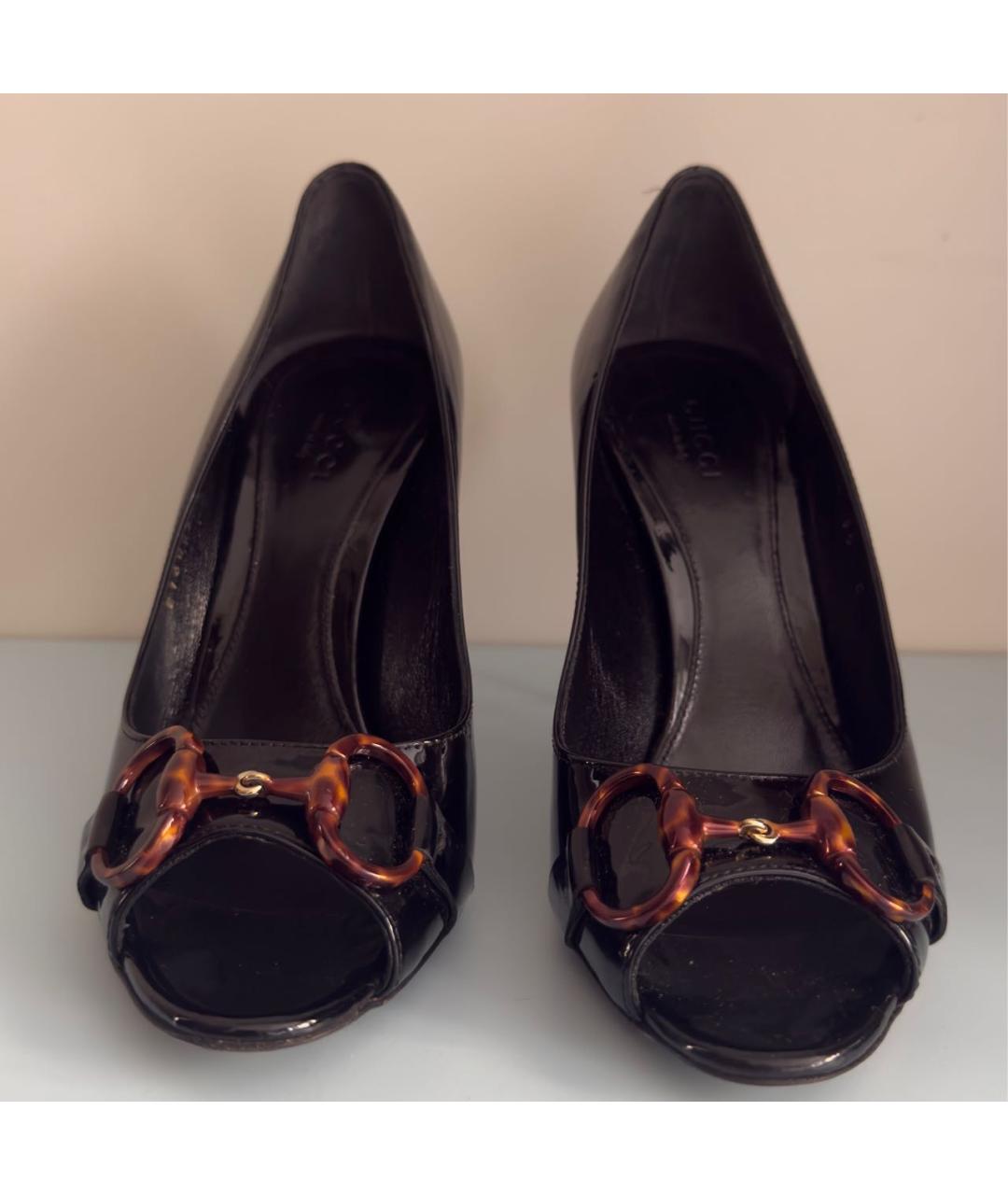 GUCCI Черные кожаные туфли, фото 2