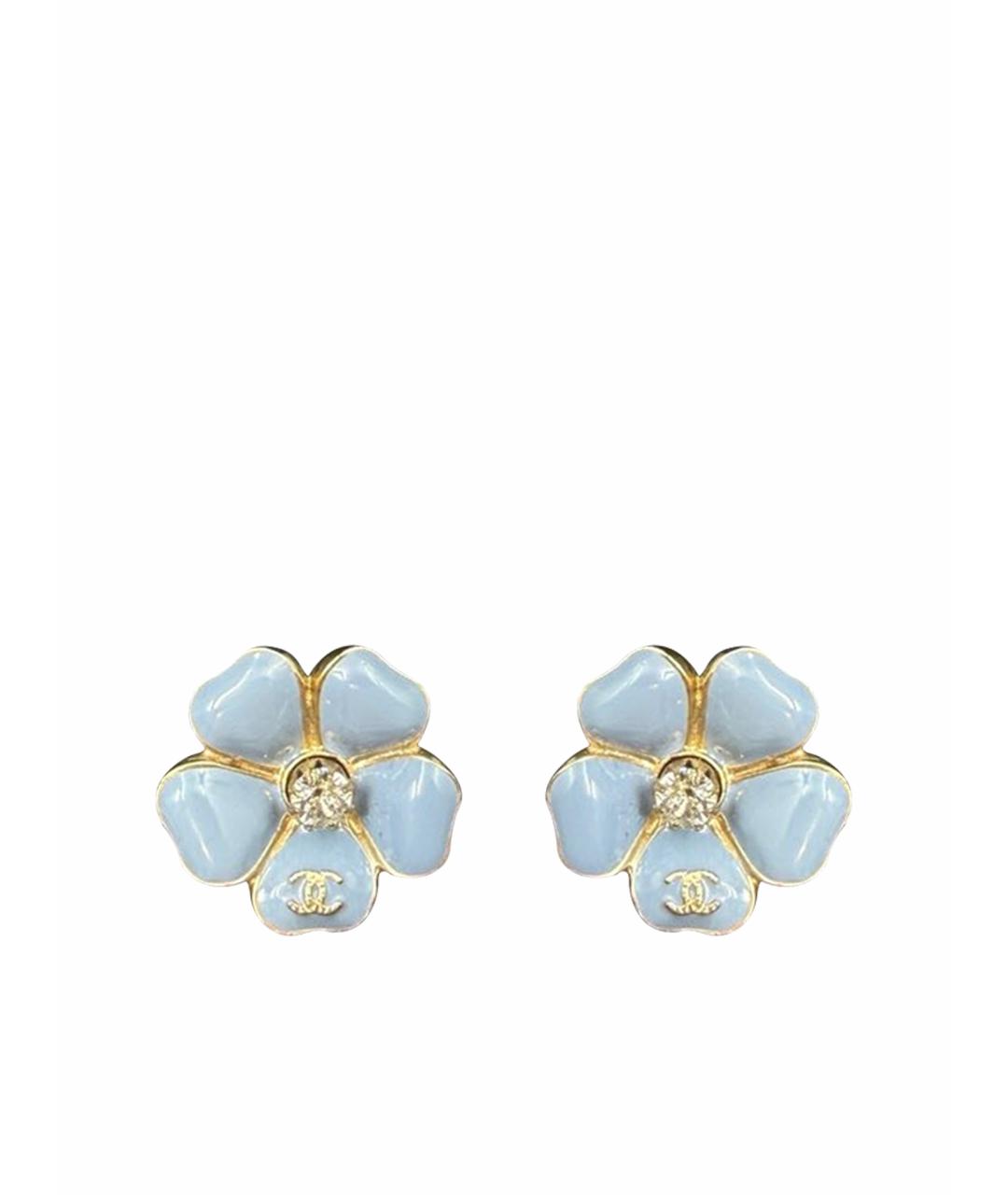 CHANEL Голубые серьги, фото 1