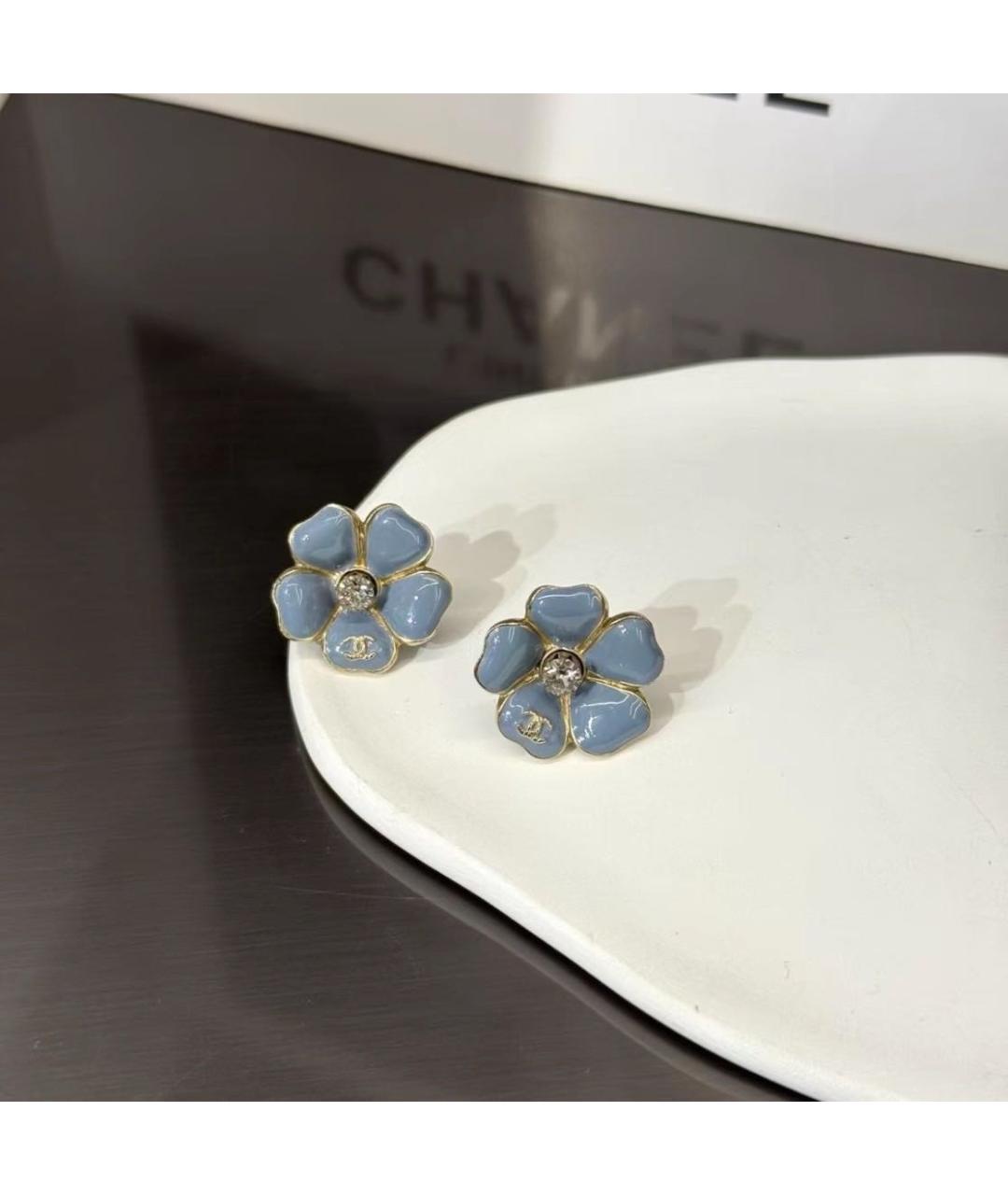 CHANEL Голубые серьги, фото 3