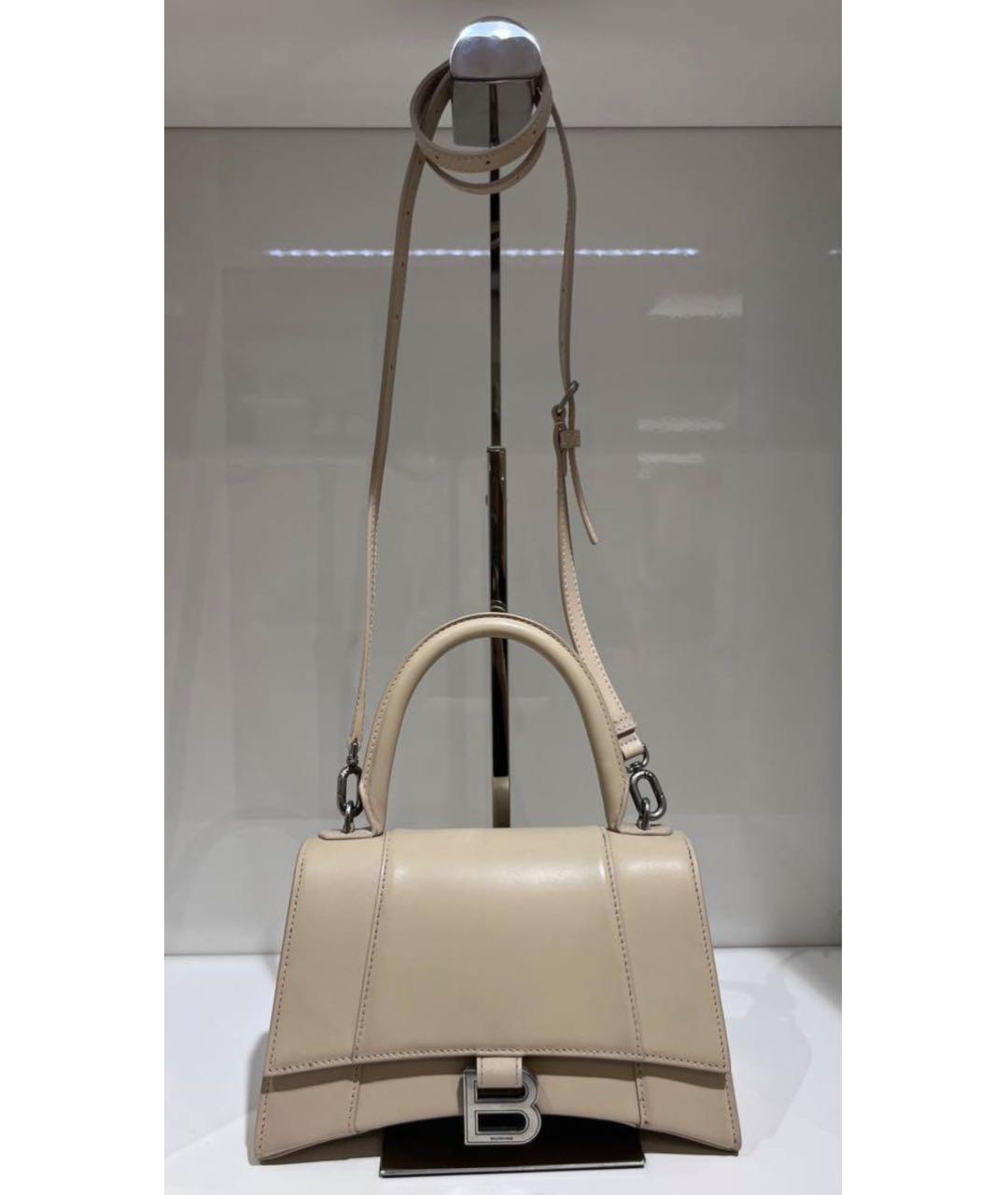 BALENCIAGA Бежевая кожаная сумка через плечо, фото 5