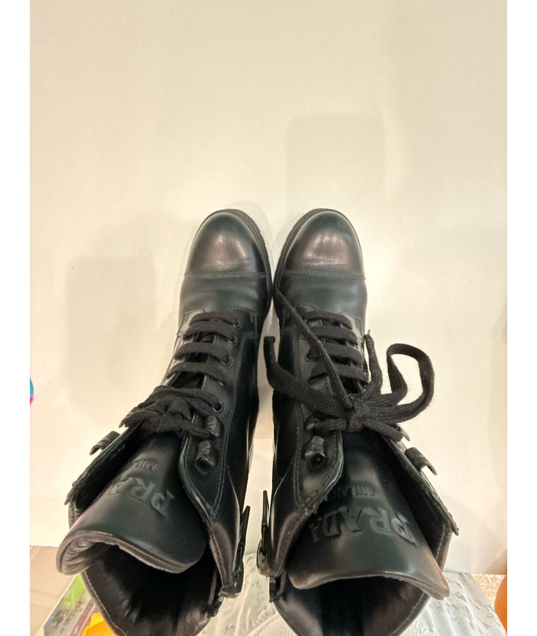 PRADA Черные кожаные ботфорты, фото 3