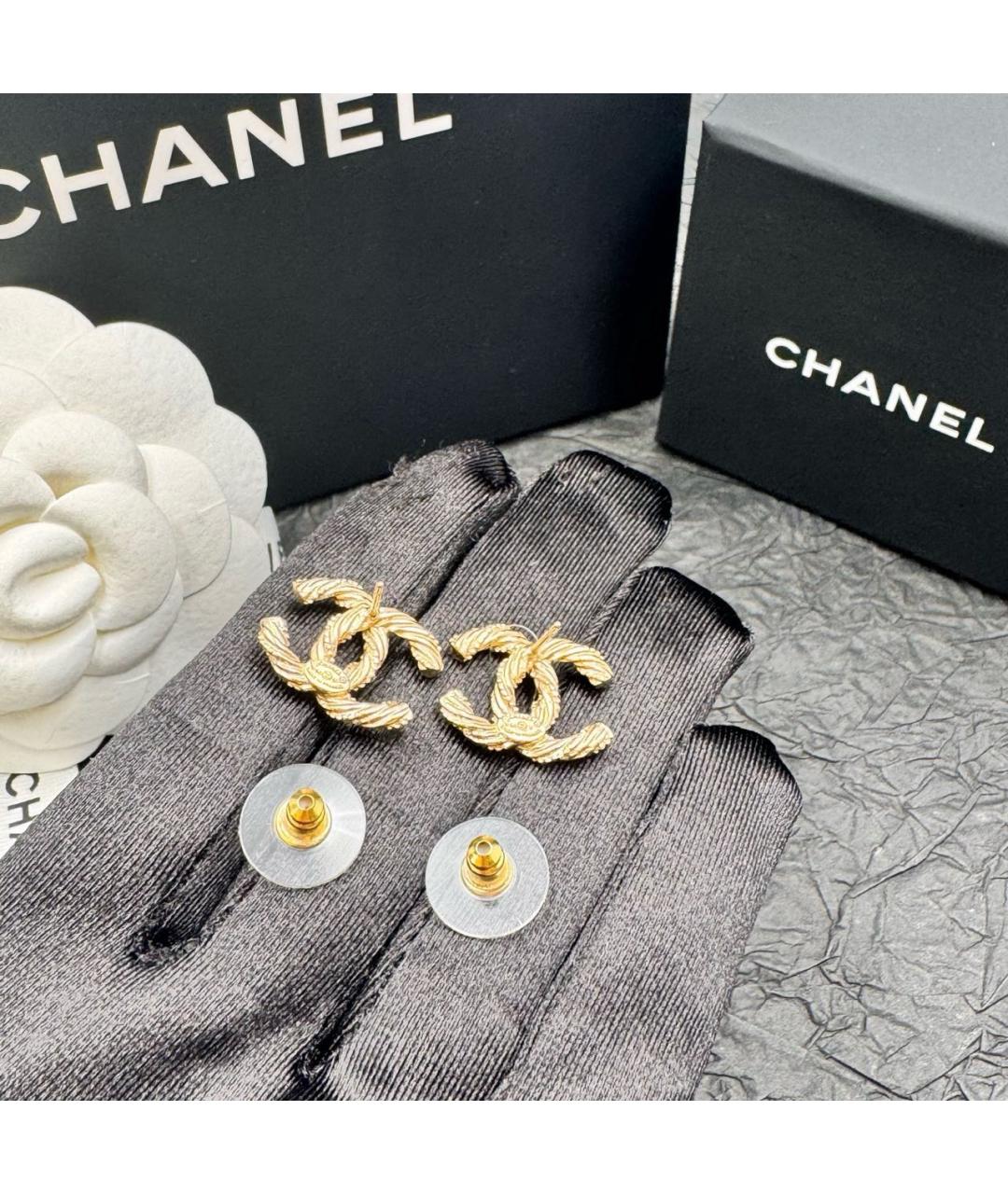CHANEL Золотые серьги, фото 2