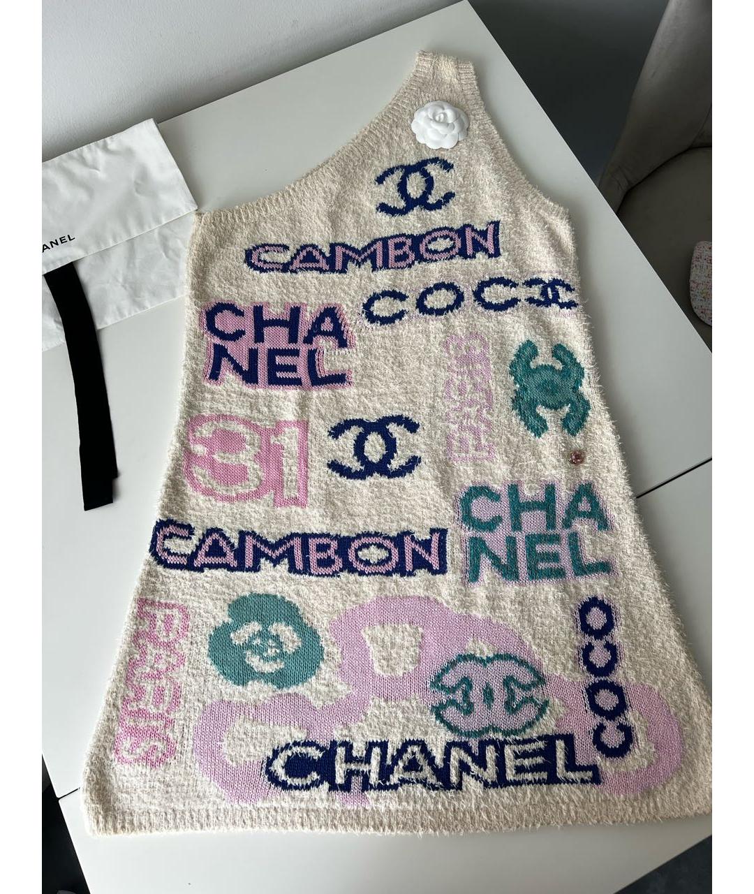 CHANEL Бежевое хлопковое повседневное платье, фото 6