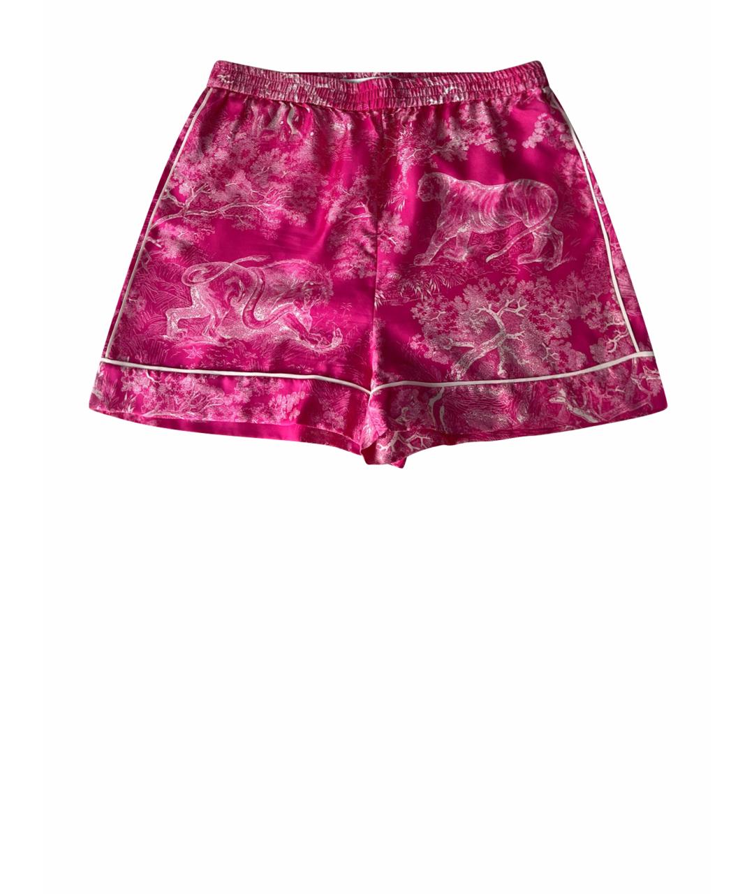 CHRISTIAN DIOR Розовые шелковые шорты, фото 1