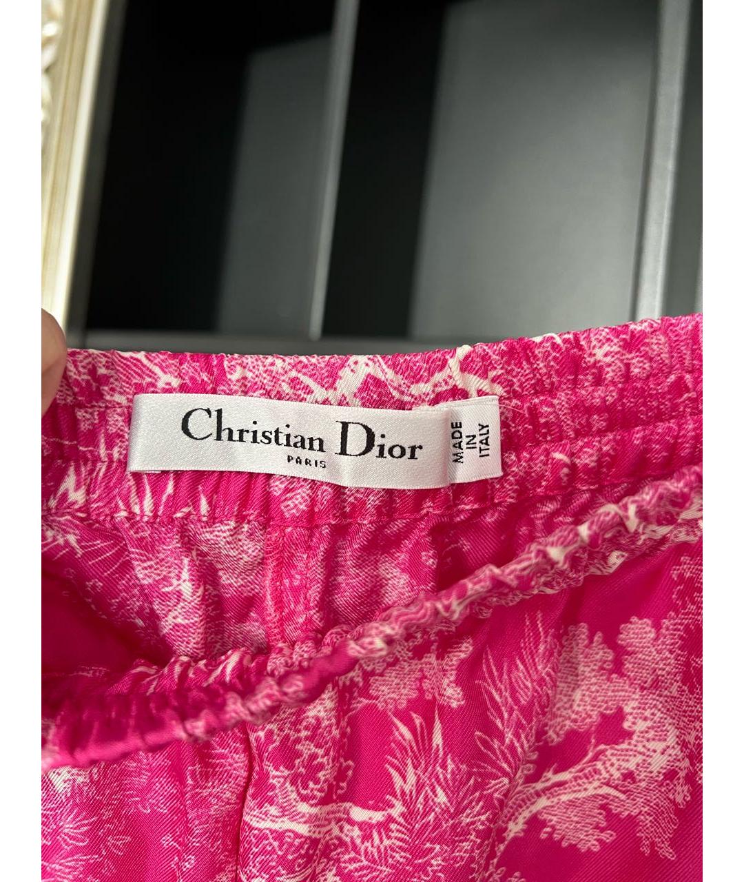CHRISTIAN DIOR Розовые шелковые шорты, фото 2