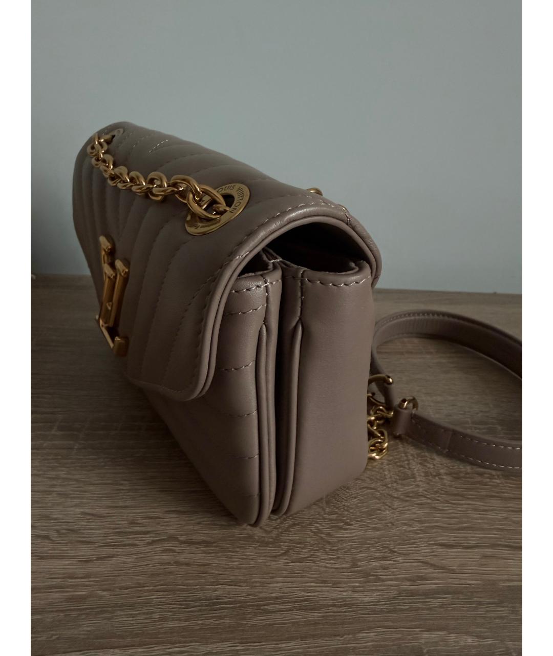 LOUIS VUITTON Бежевая кожаная сумка через плечо, фото 4