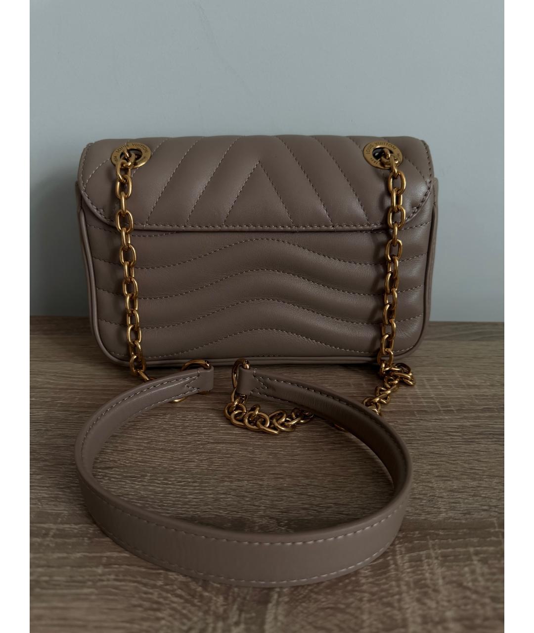 LOUIS VUITTON Бежевая кожаная сумка через плечо, фото 3