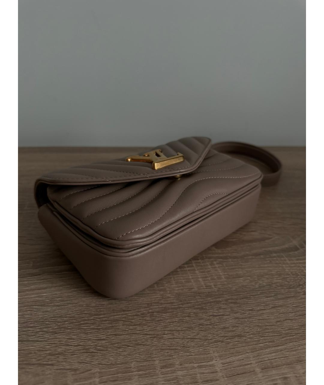 LOUIS VUITTON Бежевая кожаная сумка через плечо, фото 5