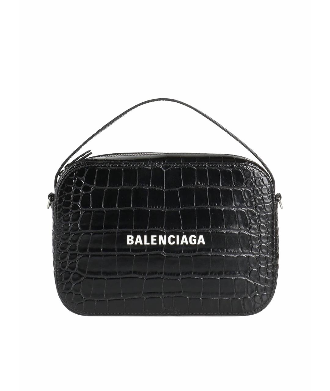 BALENCIAGA Черная кожаная сумка с короткими ручками, фото 1