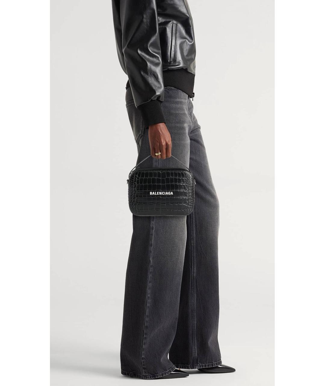 BALENCIAGA Черная кожаная сумка с короткими ручками, фото 3