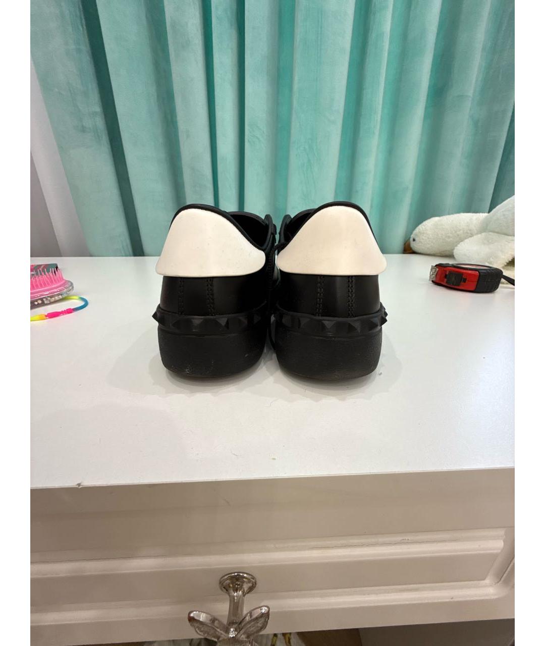 VALENTINO Черные кожаные кеды, фото 4