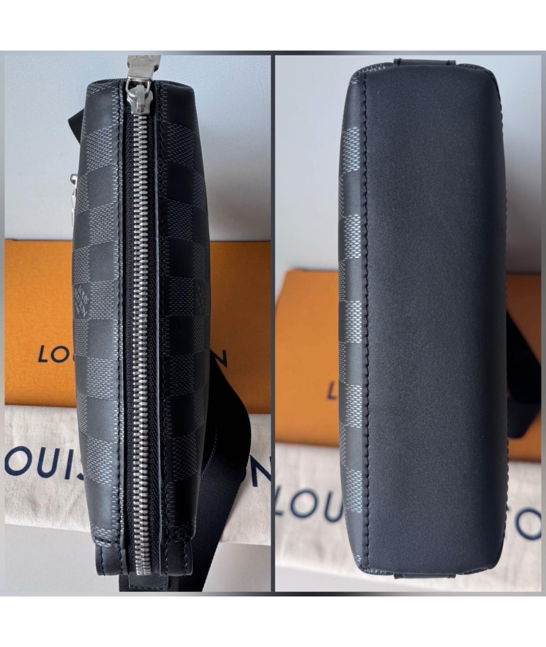 LOUIS VUITTON Черная кожаная сумка на плечо, фото 5