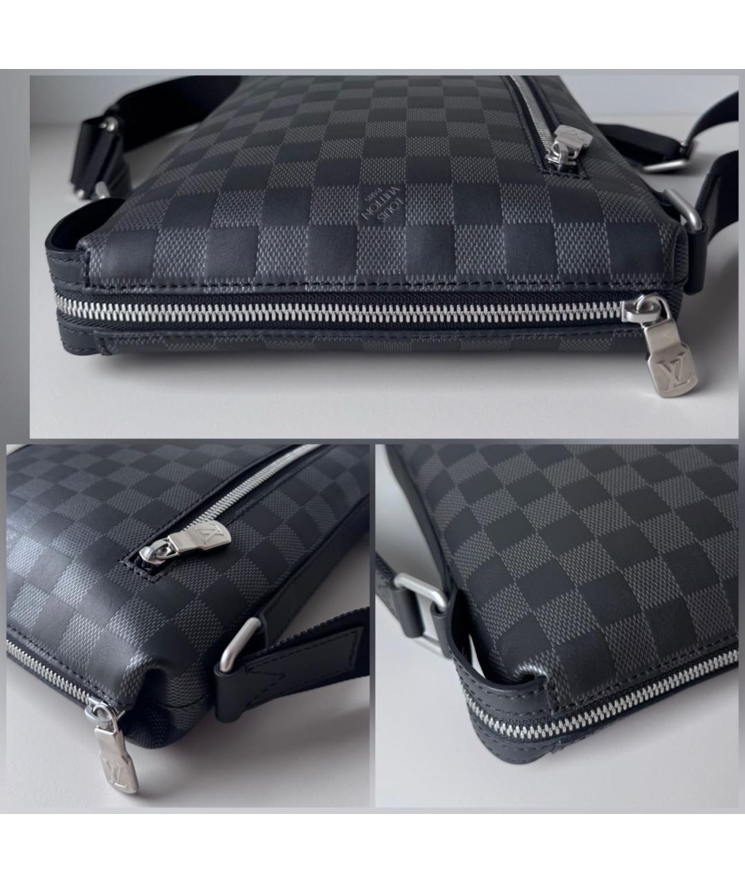 LOUIS VUITTON Черная кожаная сумка на плечо, фото 6