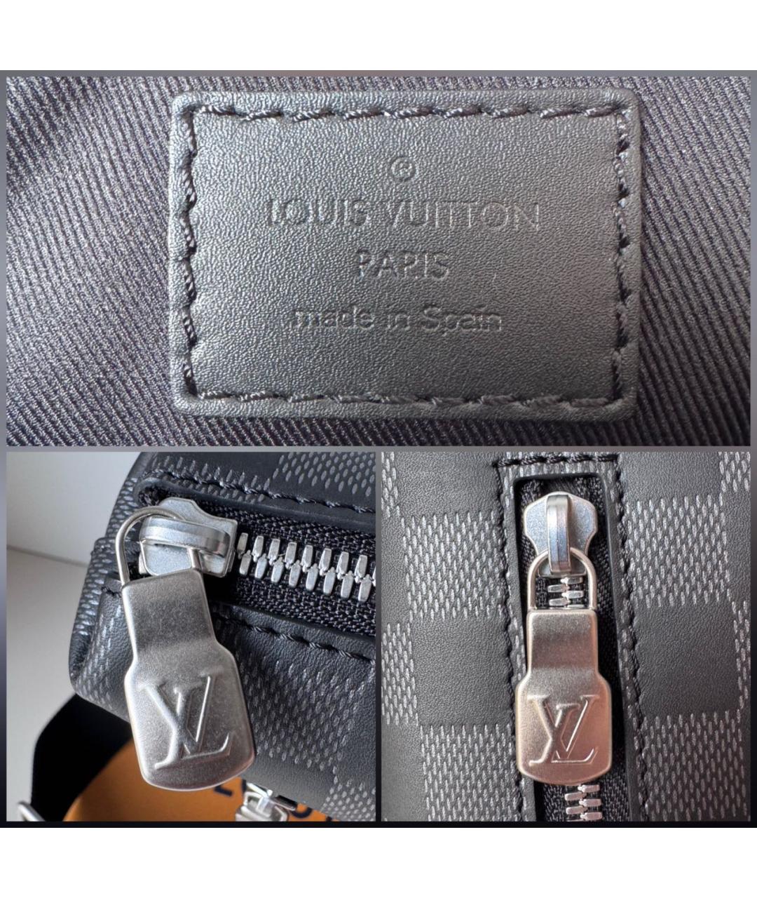 LOUIS VUITTON Черная кожаная сумка на плечо, фото 8