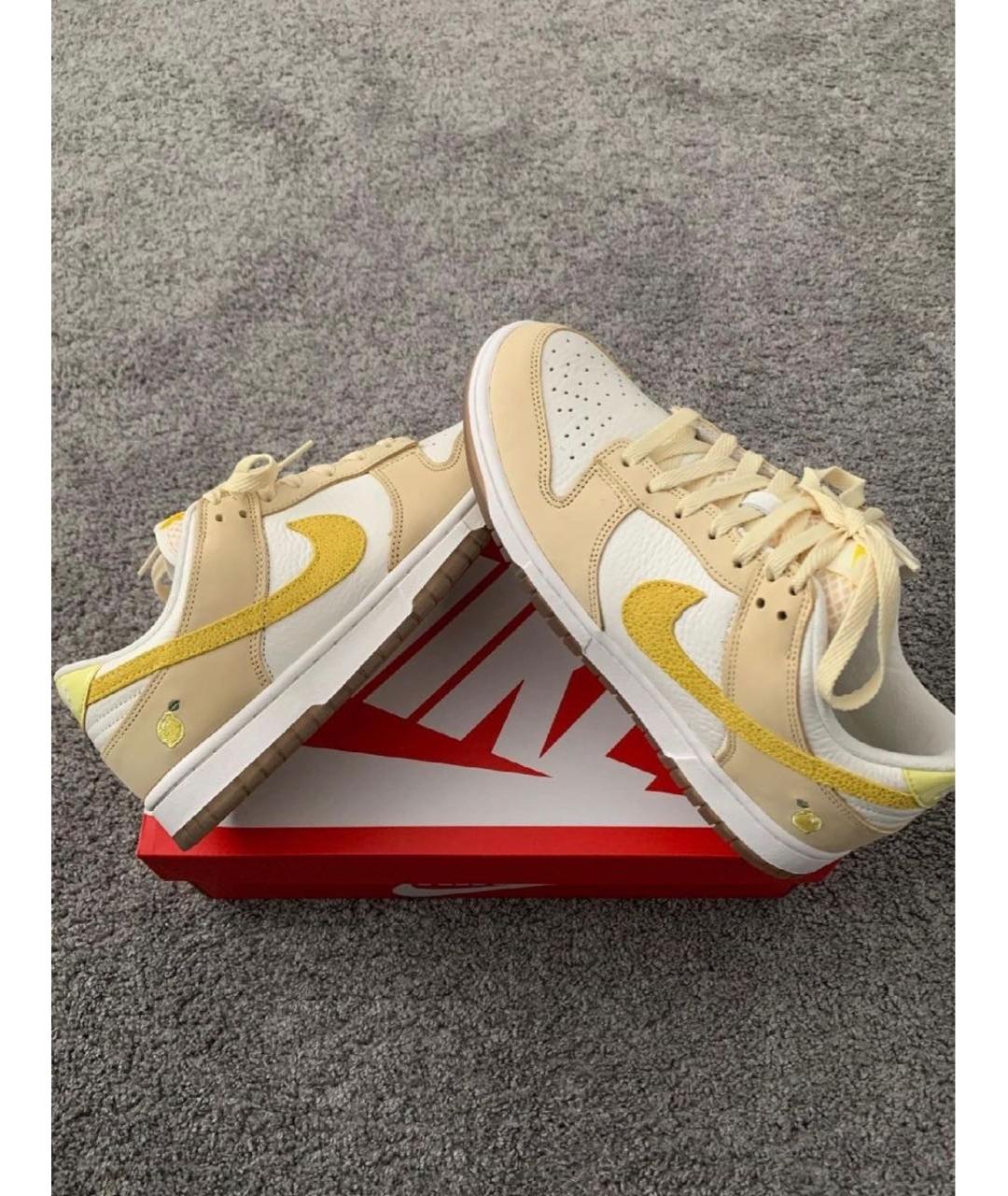 NIKE Желтые кожаные кроссовки, фото 6