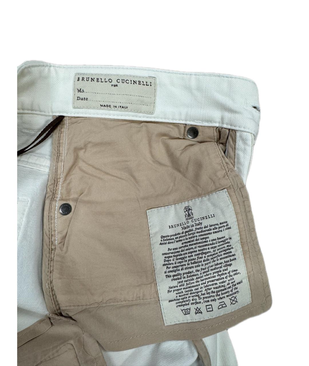 BRUNELLO CUCINELLI Белые хлопковые джинсы клеш, фото 4