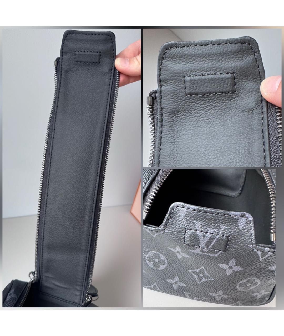 LOUIS VUITTON Черная барсетка, фото 6