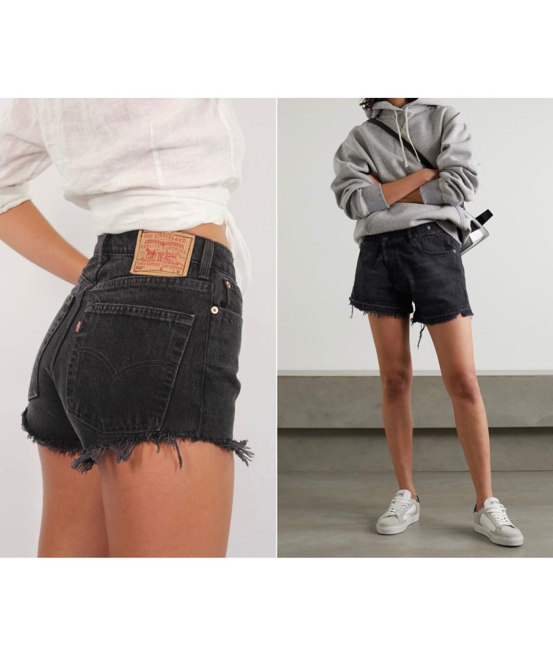 LEVI'S Черные хлопковые шорты, фото 7
