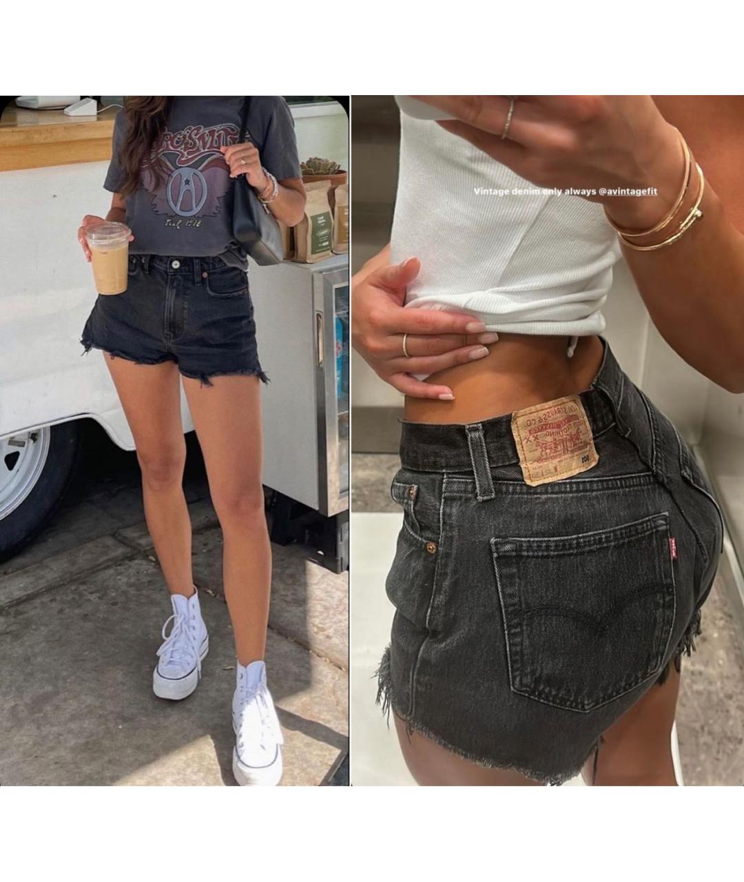 LEVI'S Черные хлопковые шорты, фото 6
