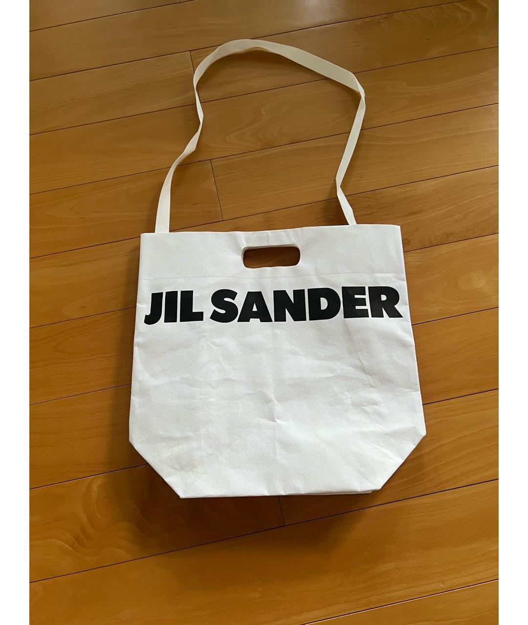 JIL SANDER Белая тканевая пляжная сумка, фото 4
