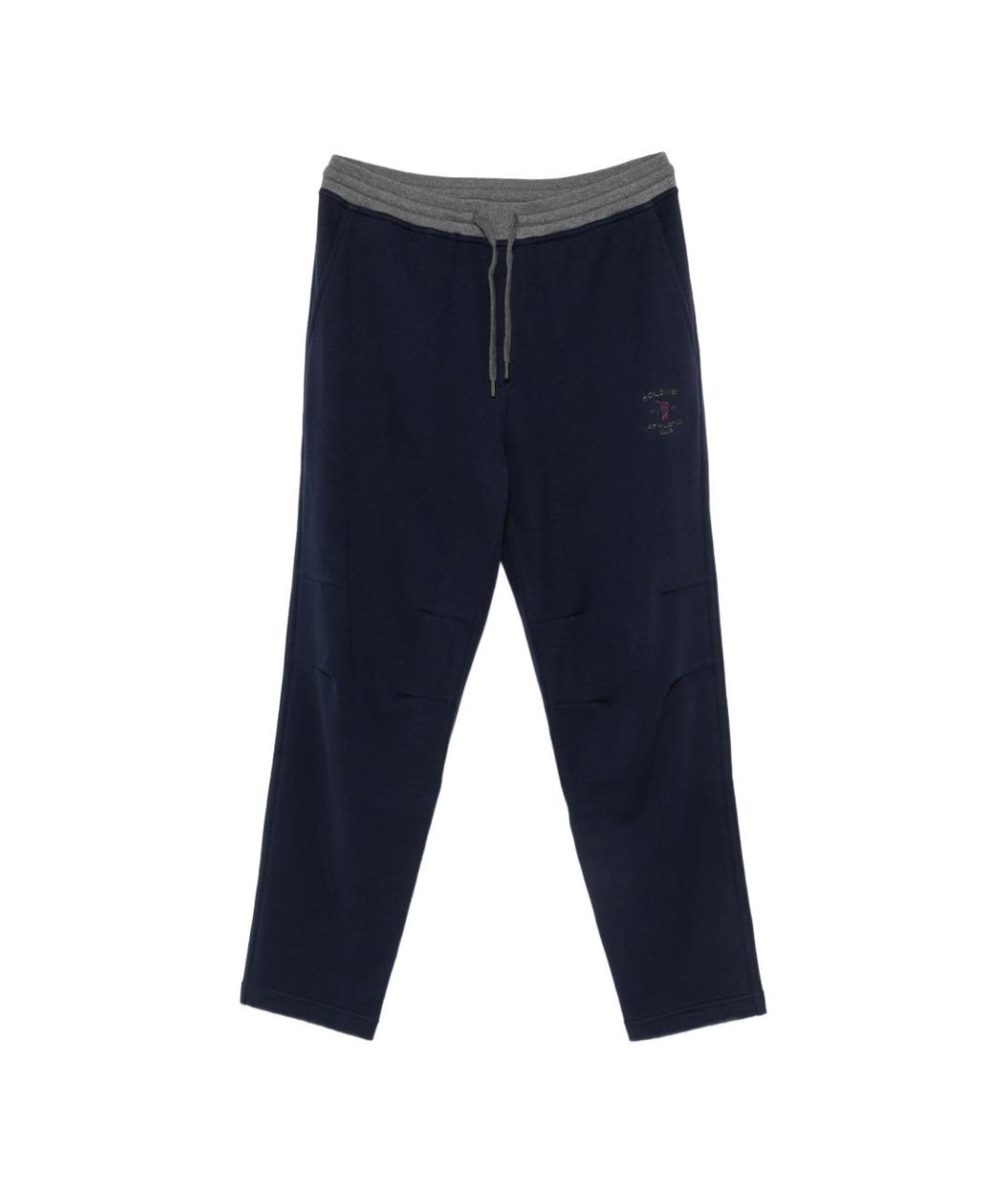 BRUNELLO CUCINELLI Синие хлопковые повседневные брюки, фото 1