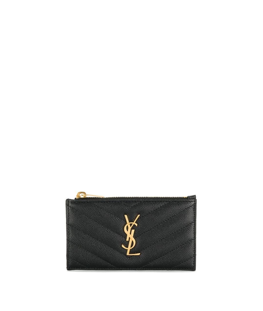 SAINT LAURENT Черный кожаный кардхолдер, фото 1