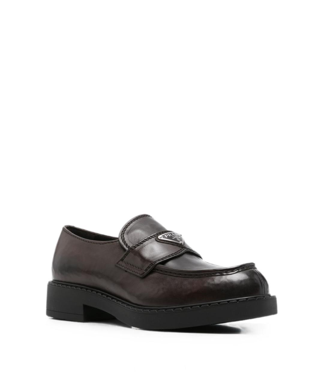 PRADA Коричневые кожаные лоферы, фото 2