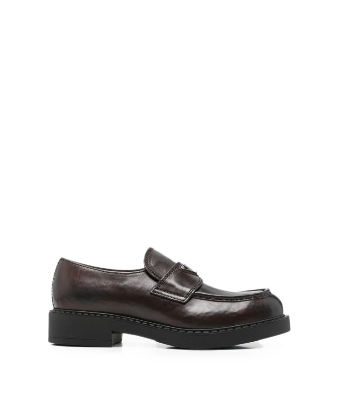 PRADA Коричневые кожаные лоферы, фото 1