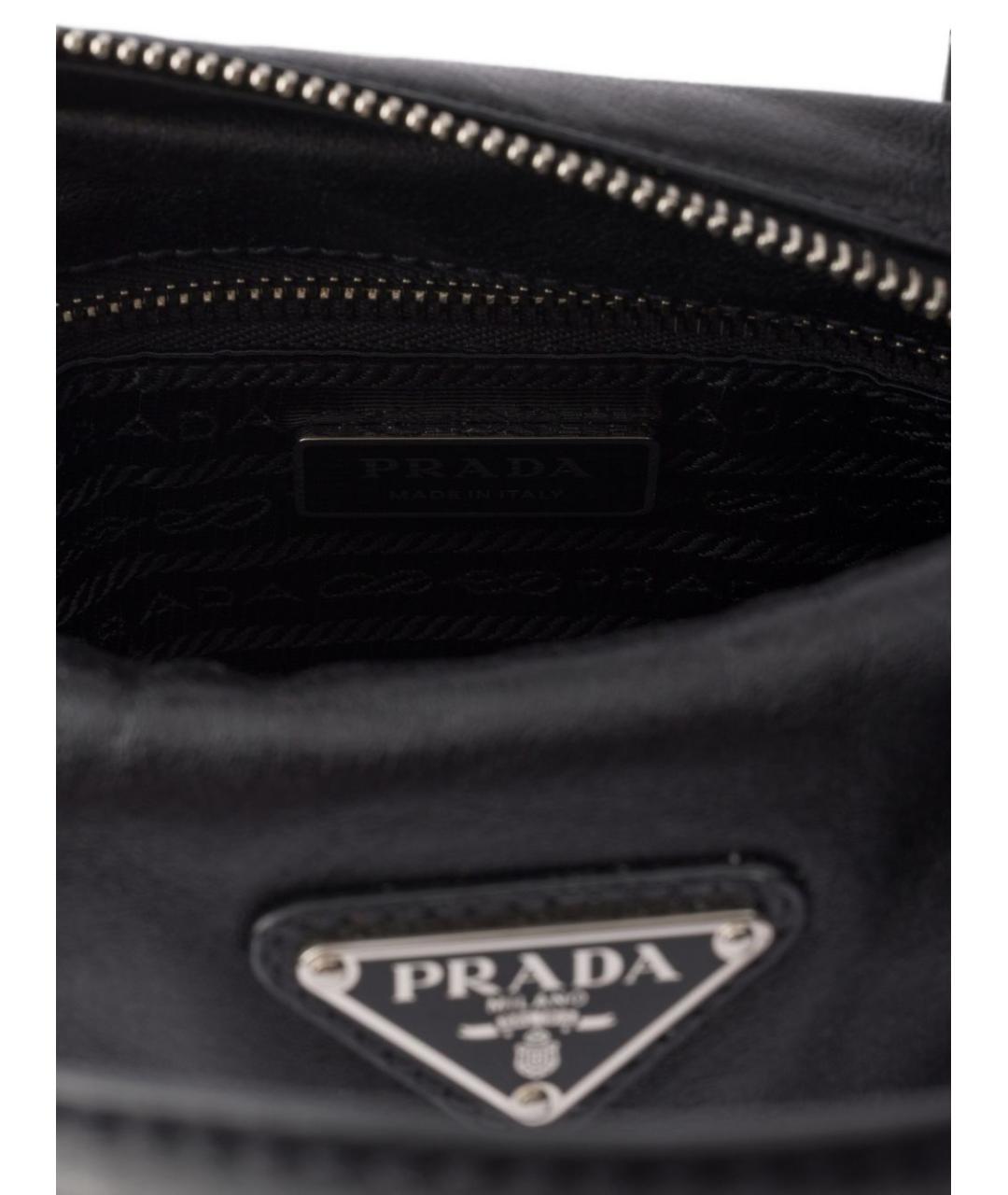 PRADA Черная кожаная сумка тоут, фото 2