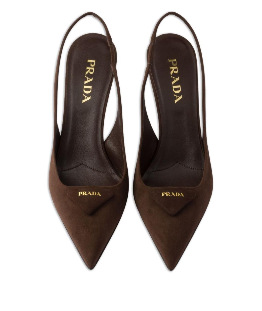 PRADA Коричневые замшевые туфли, фото 4