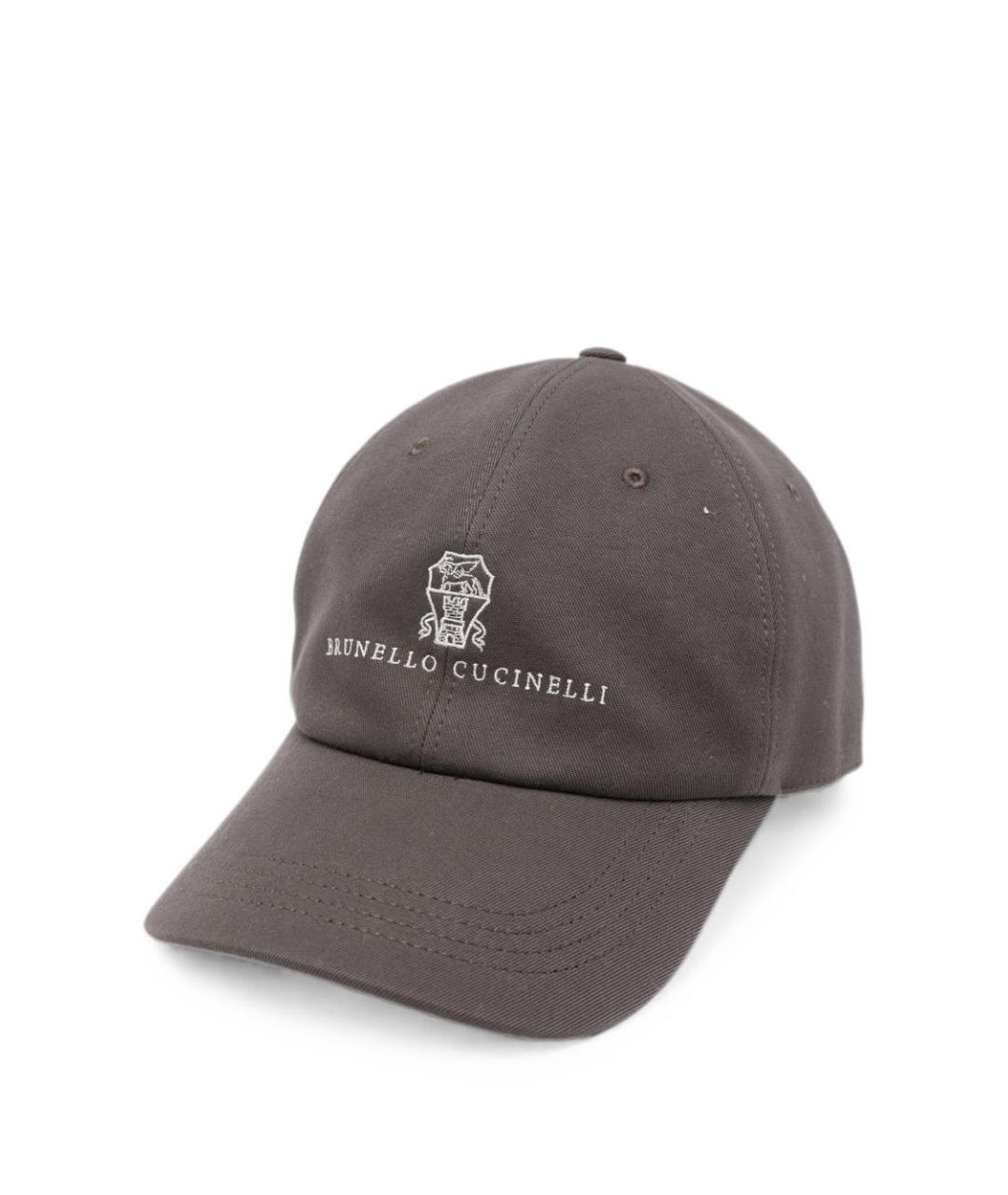 BRUNELLO CUCINELLI Коричневая хлопковая кепка/бейсболка, фото 1