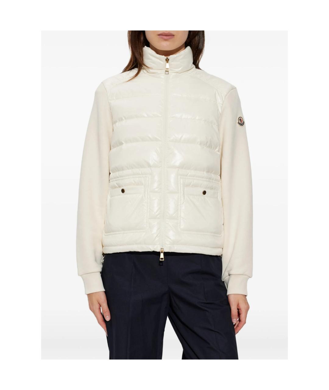MONCLER Белая полиэстеровая куртка, фото 4