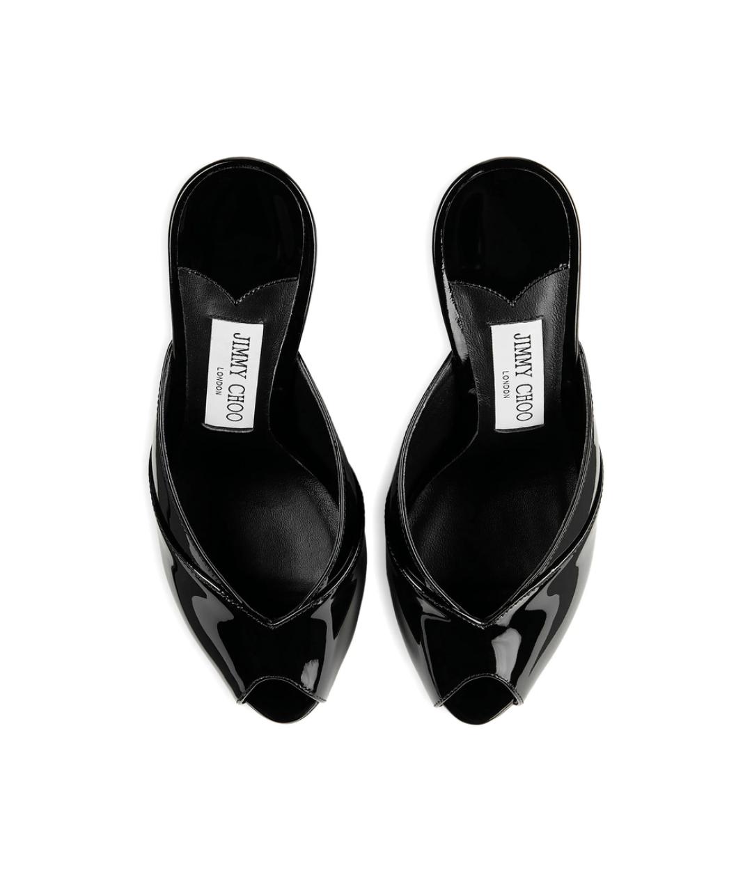 JIMMY CHOO Черные кожаные мюли, фото 3
