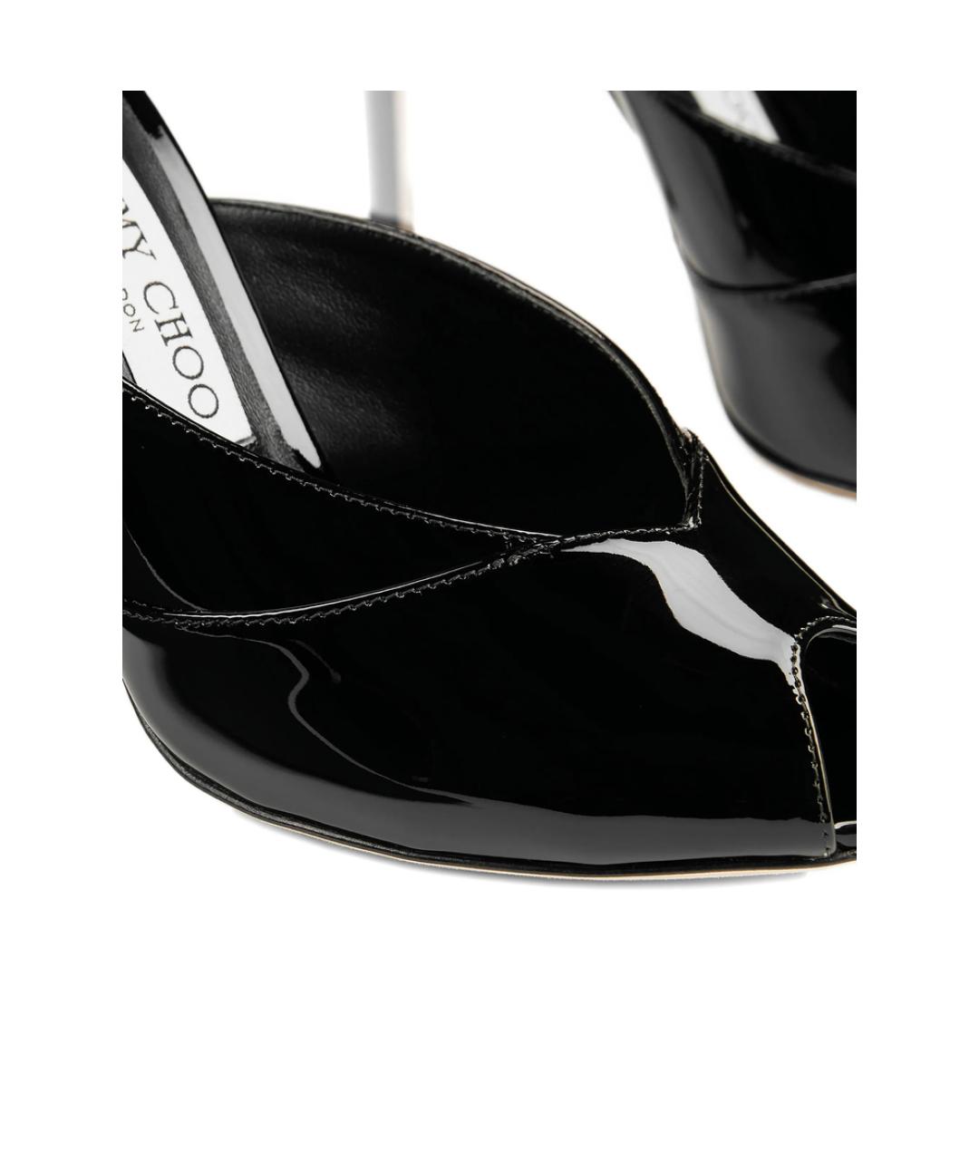 JIMMY CHOO Черные кожаные мюли, фото 4