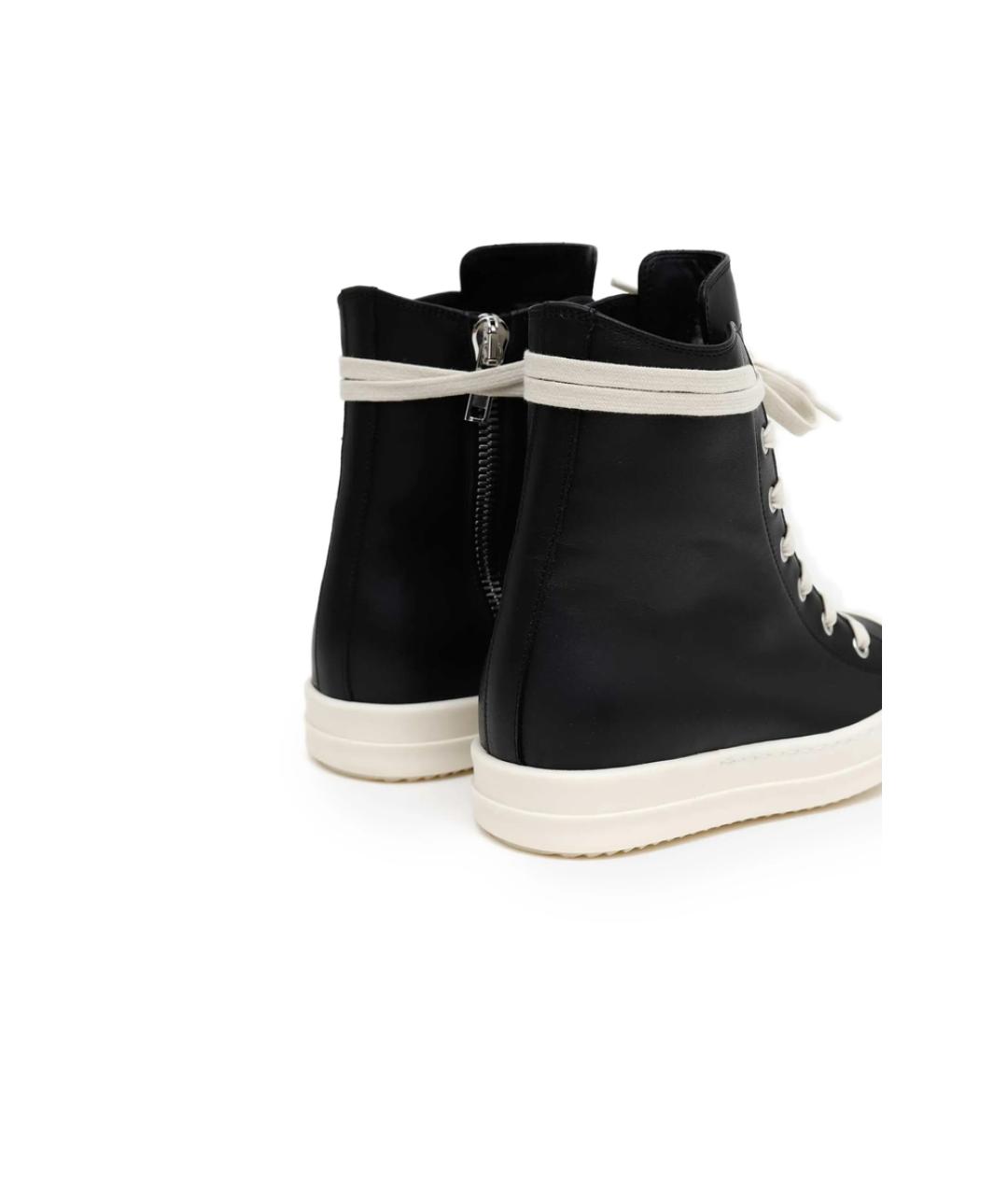 RICK OWENS Черные кожаные кеды, фото 2