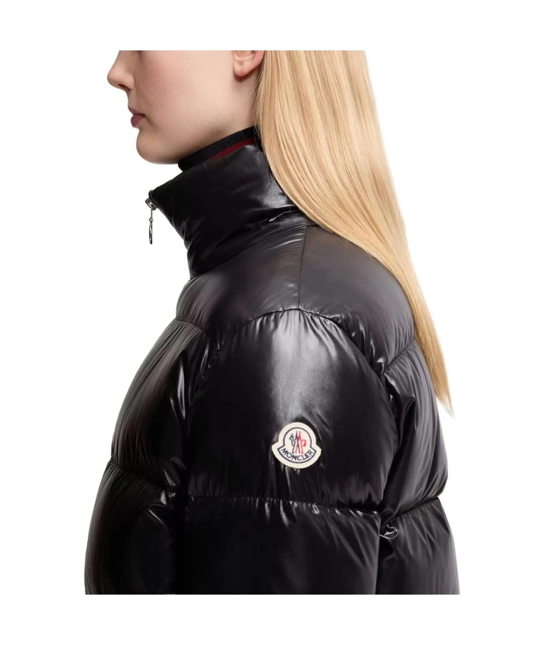 MONCLER Черный полиамидовый пуховик, фото 6